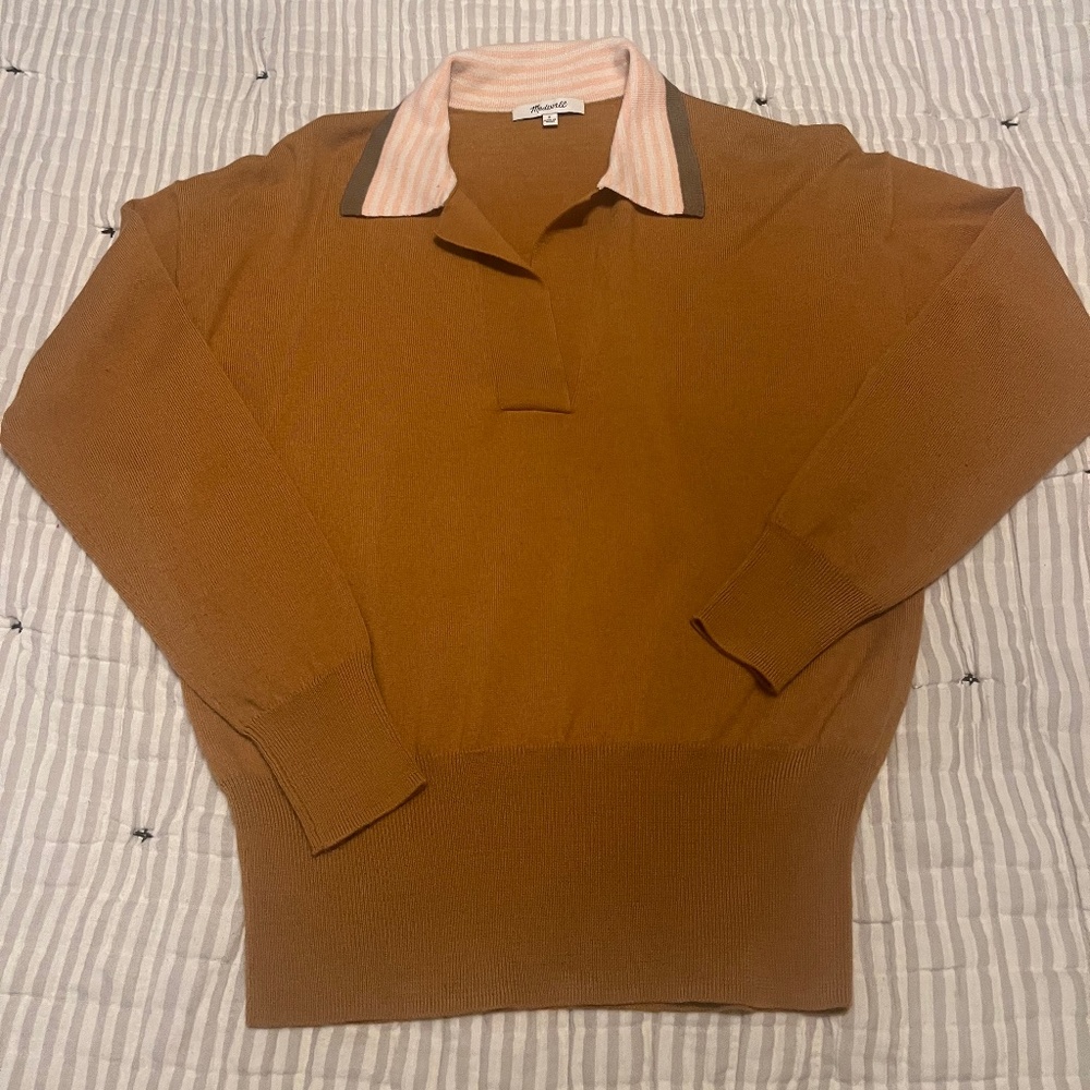 Madewell Colorblock Polo Sweater (small)